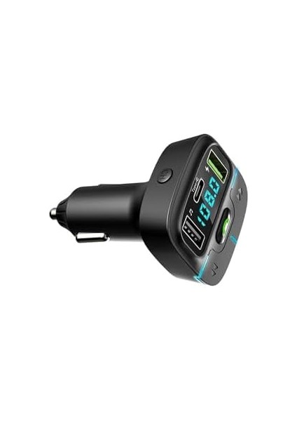 F9 Araç Fm Transmitter 5.3 Bluetooth Araç Kiti USB Type-C Hızlı Şarj Çıkışlı Çakmaklık Girişli (F9)