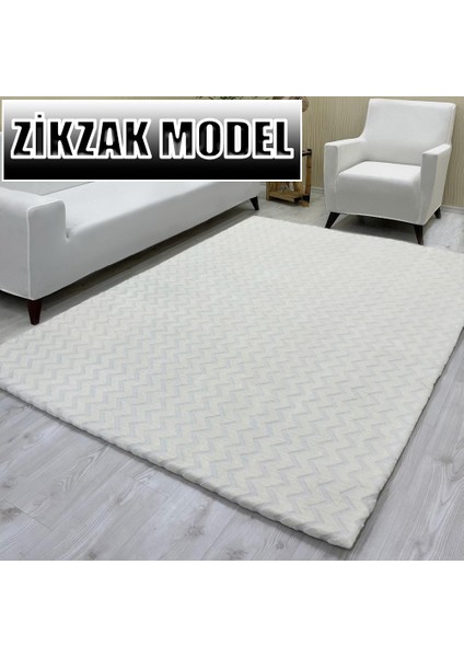 Zikzak Model Kumaştan Welsoft Lastikli Halı Örtüsü