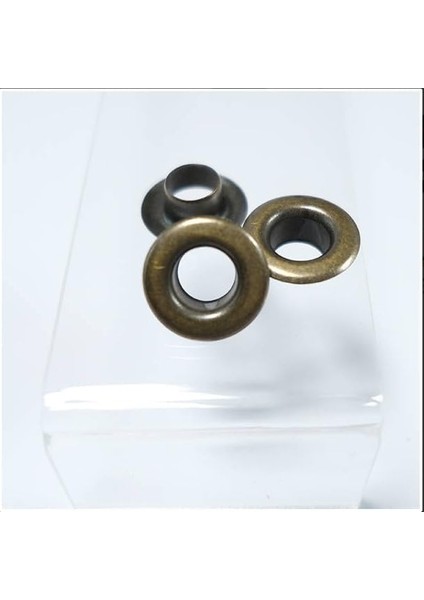 No.26 (11 Mm) Kendin Yap Kiti, Deri Çanta, El Örgüsü, Kağıt Ip, Makrome Ip Vs. Çanta Için Çekiçle Uygulama Aparatları ve 15 Adet Kuşgözü Takım-Paslanmaz Pirinç (Antik Sarı)
