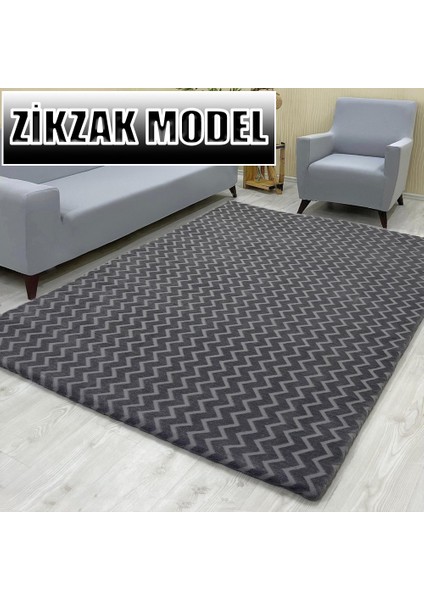Zikzak Model Kumaştan Welsoft Lastikli Halı Örtüsü