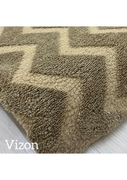 Zikzak Model Kumaştan Welsoft Lastikli Halı Örtüsü