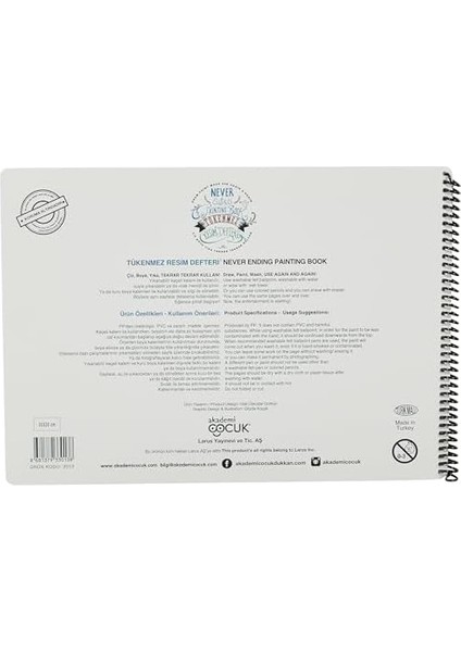 Mat Tükenmez Resim Defteri, 2'li Set & 6'lı Kalem Set