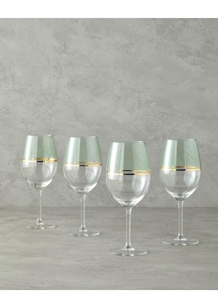 Home Fiore Cam 4'lü Kadeh 540 ml Açık Yeşil