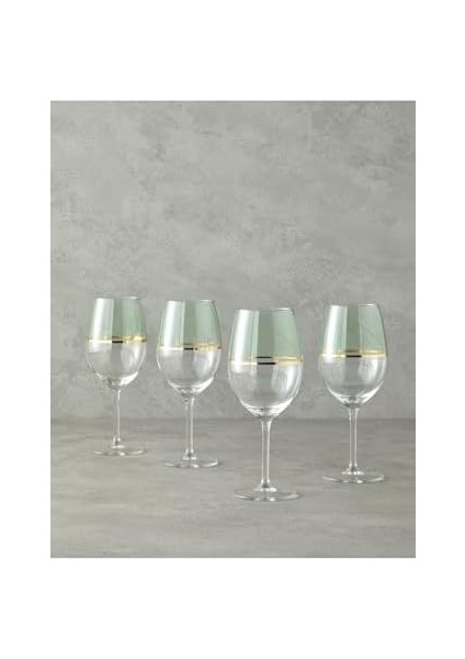 Home Fiore Cam 4'lü Kadeh 540 ml Açık Yeşil