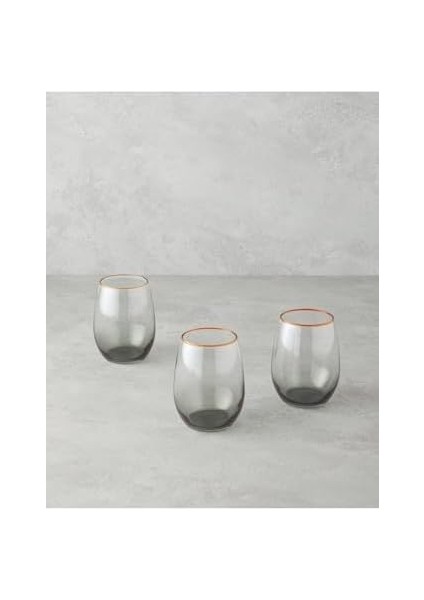 Home Citrus Cam 3'lü Bardak 350 ml Amber-Yeşil