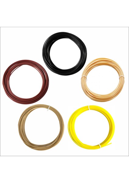 3D Kalem Için Kahverengi Tonları (Kahverengi,açık Kahve,ten Rengi,sarı,siyah) Pla Filament Seti