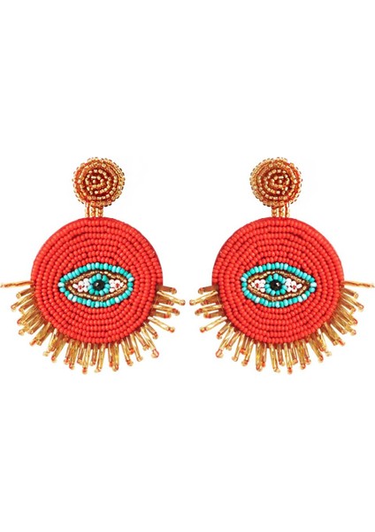 El Yapımı Boncuklu Şans Gözü Küpe modelleri