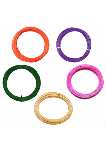 3D Kalem Için Ara Renkler (Turuncu,mor,yeşil,pembe,ten Rengi) Pla Filament Seti