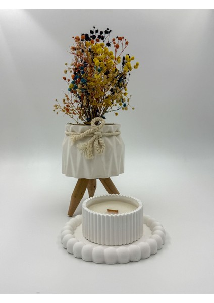 Kavun Kokulu Mum, Özel Tepsili Soya Wax Doğal Dekoratif Mum