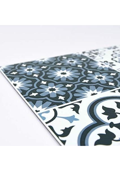 Wallpops FP2951 Leyton Peel & Stick Floor Tiles Yer Karosu, Mavi