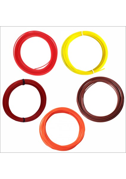 3D Kalem Için Ateş ve Toprak (Kırmızı,bordo,turuncu,sarı,kahverengi) Pla Filament Seti