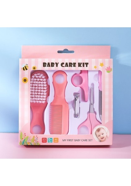 Bebek Bakım ve Temizlik 6'lı Set Tırnak Makası Kombinasyon Seti Bebek Emniyet Tarağı Hediye Kutusu (Yurt Dışından)
