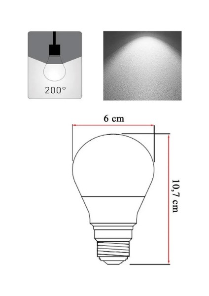LED Ampul E27 8,5W 63W 6500K Beyaz Işık modelleri