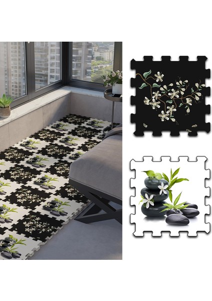 Dijital Baskılı Taş Desenli Balkon Halısı/yapboz Halı/puzzle Halı/ Japon Halı