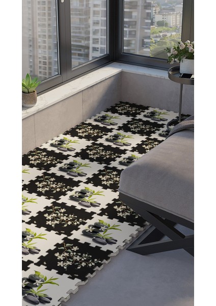 Dijital Baskılı Taş Desenli Balkon Halısı/yapboz Halı/puzzle Halı/ Japon Halı