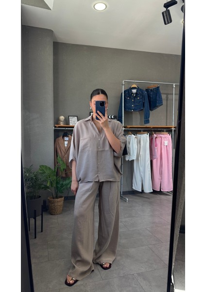 Oversize Tensel Kadın Gömlek
