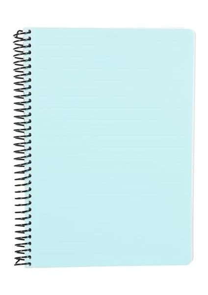 Infinity Pastel Serisi, A4, 6 Konulu (3 Kareli, 3 Çizgili) 180 Yaprak Pp Kapaklı Spiralli Defter, Mavi