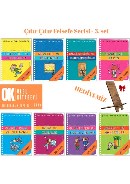Çıtır Çıtır Felsefe Serisi 8 Kitap (Set 3) (8-12 Yaş) / Telefon Tutucu Hediyeli