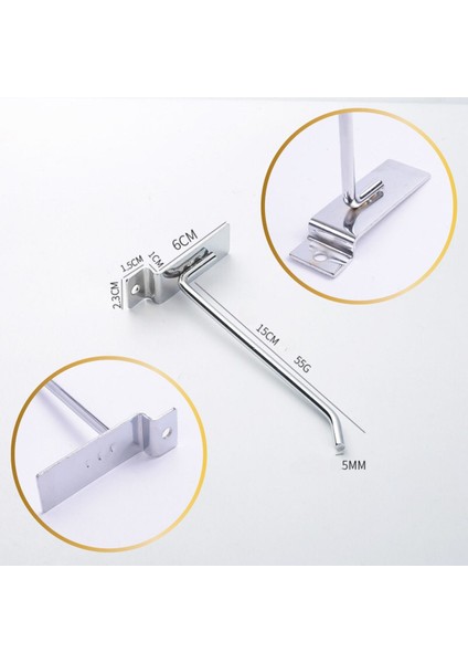 Kanallı Pano Kancası 15 cm 10/50/100 Adet Paslanmaz Nikel Kaplamalı Extra Güçlü modelleri