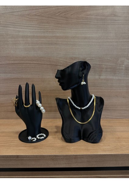 Dekoratif Takı Mankeni Teşhir Standı 25 cm Orta Boy 2'li Set