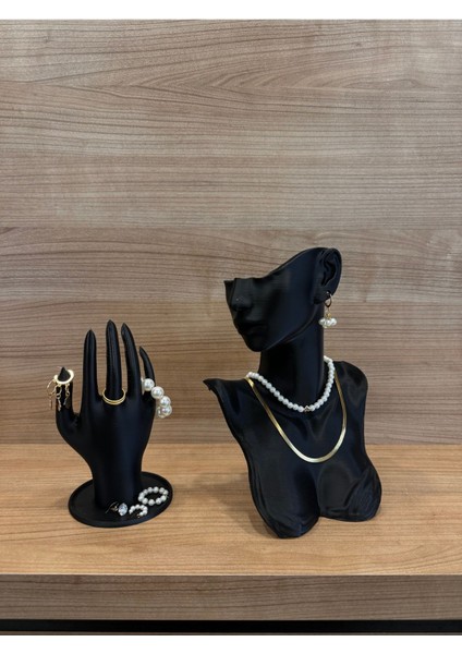 Dekoratif Takı Mankeni Teşhir Standı 25 cm Orta Boy 2'li Set