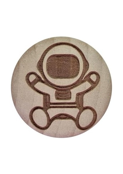 Home Ahşap Mobilya Kulp 3.8 cm Astronot Desenli Çekmece Kulpu
