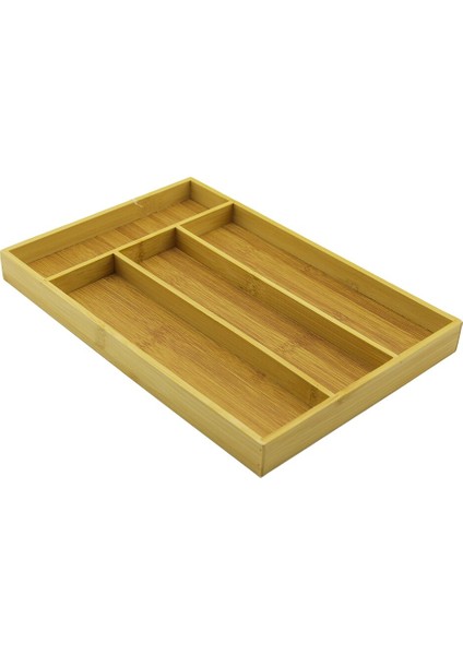 4 Bölmeli Ahşap Bambu Kaşıklık 22.5 x 33.5cm