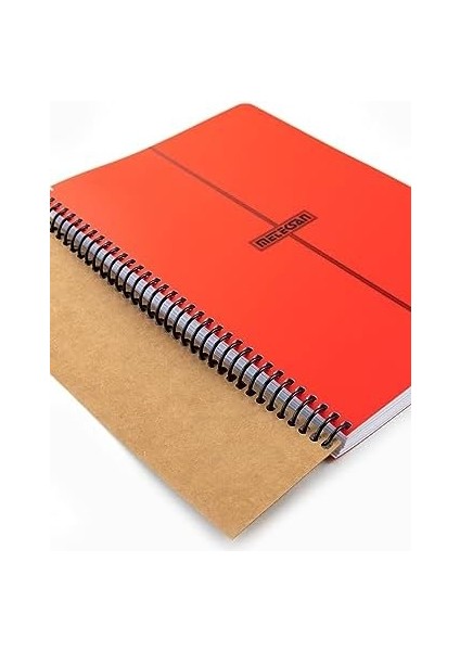 Infinity Primary Serisi, A4, 6 Konulu (3 Kareli, 3 Çizgili) 180 Yaprak Pp Kapaklı Spiralli Defter, Kırmızı
