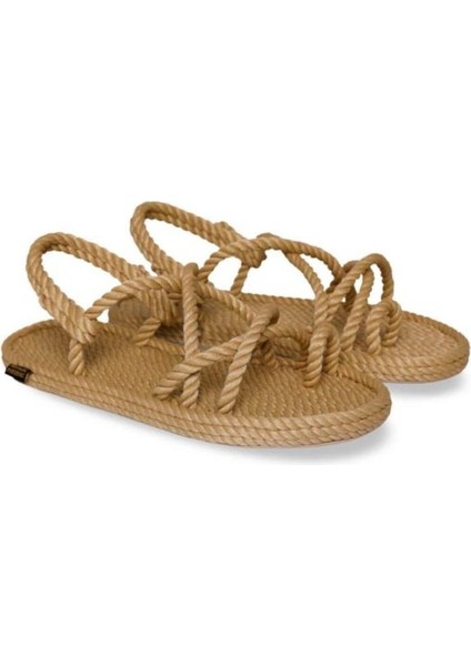 Ibiza Kauçuk Tabanlı Kadın Halat Sandalet - Bej fırsatları