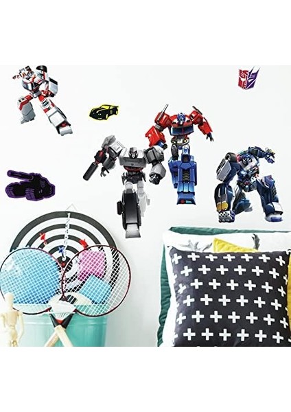 RMK4231SCS Transformers All Time Favorites Peel And Stick Duvar Çıkartmaları, Mavi, Kırmızı, Sarı