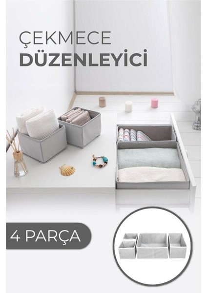Çağur Çekmece Düzenleme Kutu Seti Organizer 4lü Set Yeni 1109945