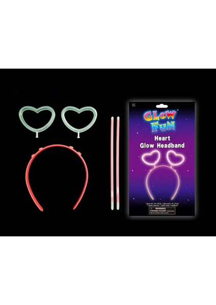 Glow Stick Karanlıkta Yanan Fosforlu Kalp 12 Adet