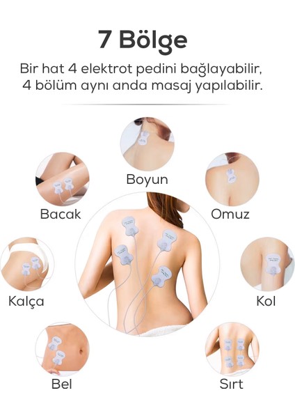 Terlikli ve Yapışkan Pedli Fizik Tedavi Tens Cihazı- Masaj Aleti, 4 Mod, 8 Güç Seviyesi indirimleri