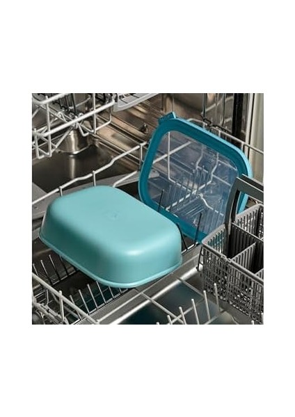 - Multi Bowl Cirqula Rectangular - Kapaklı Saklama Kabı - Buzdolabı Için Hava Geçirmez Saklama Kutusu ve Mikrodalga Fırın Kabı Olarak Uygundur - 2000 ml - Vivid Leylak