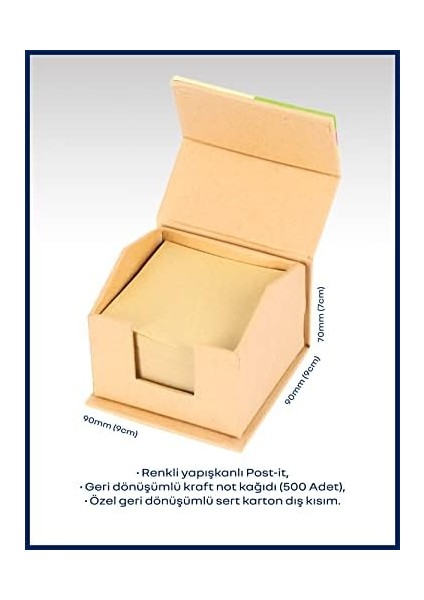 Dönüşümlü Renkli Yapışkanlı Ev Şeklinde Notluk