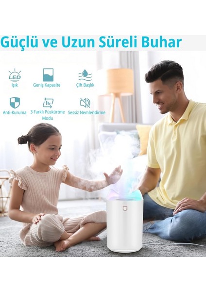 3.3 Litre Ultrasonik Hava Nemlendirici ve Aroma Difüzörü- Bebek ve Çocuk Odası Buhar Makinesi modelleri