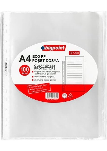 Poşet Dosya Eco 30 Mikron 100'LÜ Paket
