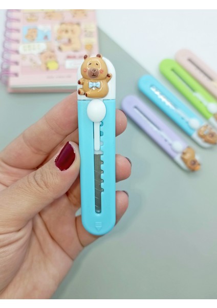 Mini Şekilli Falçata Maket Bıçağı - Capybara Mavi fiyatları