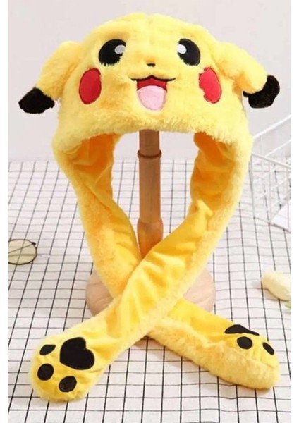 Pokemon Pikachu Peluş Oyuncak Şapka- LED Işıklı, Hareketli Kulaklı, Patili Eğlenceli Tasarım fırsatları