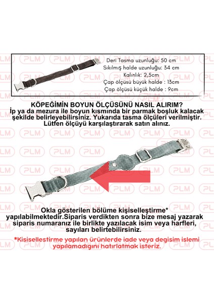 Gerçek Deriden El Yapımı Köpek Tasması 50 cm Taba