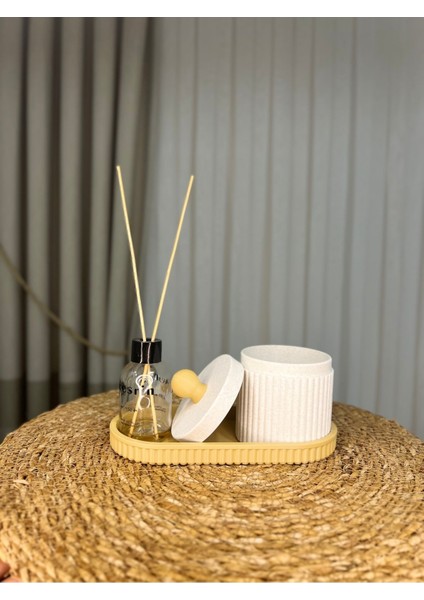 3 Parça Çok Amaçlı Organizer Seti | Takı, Pamuk ve Oda Kokusu Standı Nature Serisi fiyatları