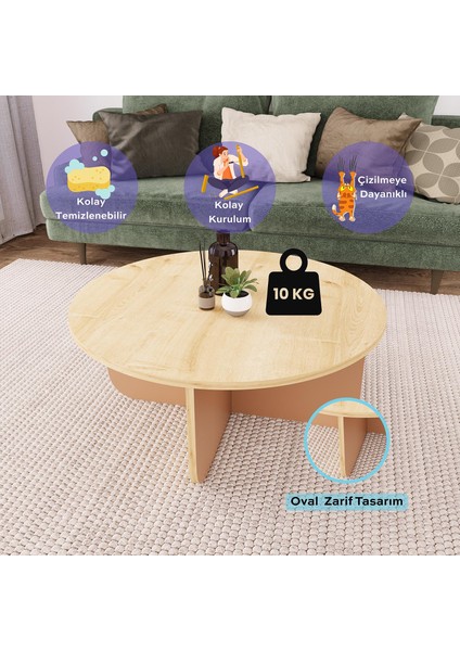 Beca O4110 Orta Sehpa 80 cm Safir Üst - Tarçın