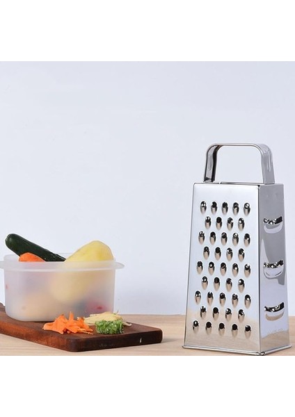 Paslanmaz Çelik Sebze ve Meyve Rendesi Taşınabilir Metal Rende 4 Taraflı Kullanım