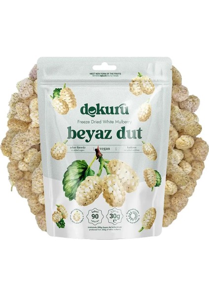 Dokuru Dondurularak Kurutulmuş Beyaz Dut 30 gr