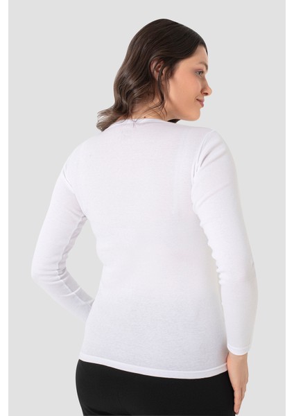 2 Adet Kadın Beyaz Tişört Bisiklet Yaka Uzun Kollu Fanila Badi %100 Pamuk Ribana fırsatları
