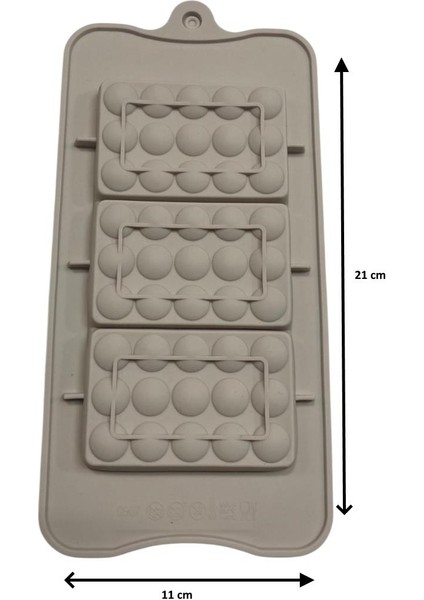 Silikon Çikolata Kalıbı Kare 21*11 cm