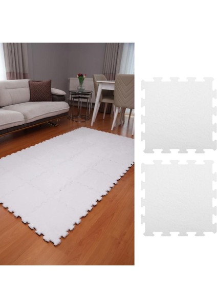 Beyaz Modern Salon Oturma Odası Kreş Halısı Japon/peluş Halı