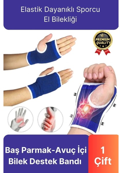 Premium Elastik 1 Çift Fitness Voleybol Avuç Içi Baş Parmak Bilek Destek Bandı Sporcu El Bilekliği