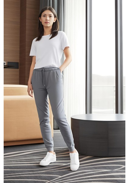 %100 Pamuk Kadın 2'li Premium Kumaş Pijama Altı Cepli Ipli Relax Fit Terletmez Esnek Siyah-Gri fiyatları