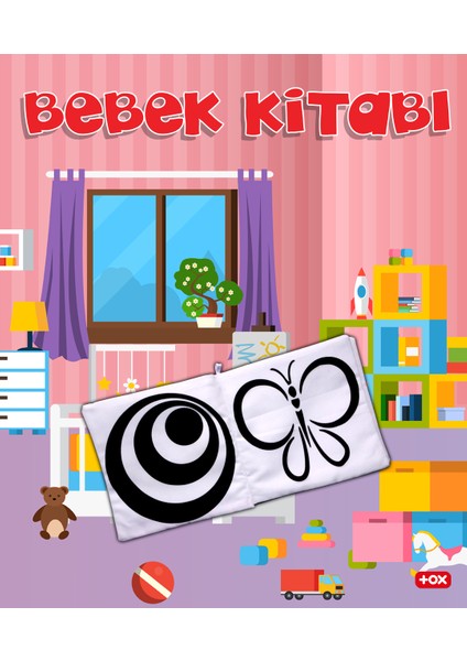 Bebek Siyah-Beyaz Kumaş Sessiz Kitap - Bez Kitap fırsatları